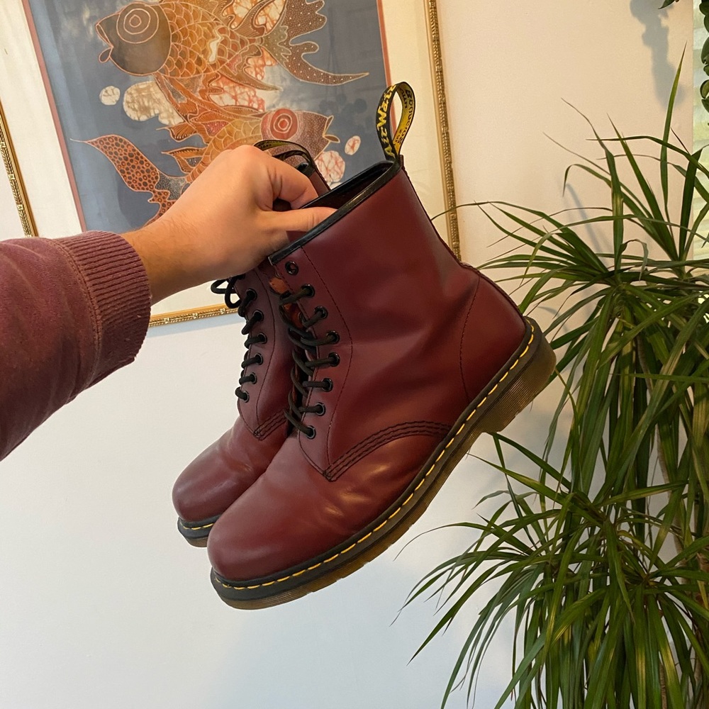 Dr. Martens Burgundy Leather Boots
